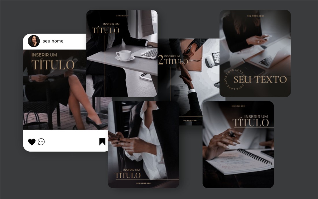 Modelos do Kit Pack Premium em posts de Instagram